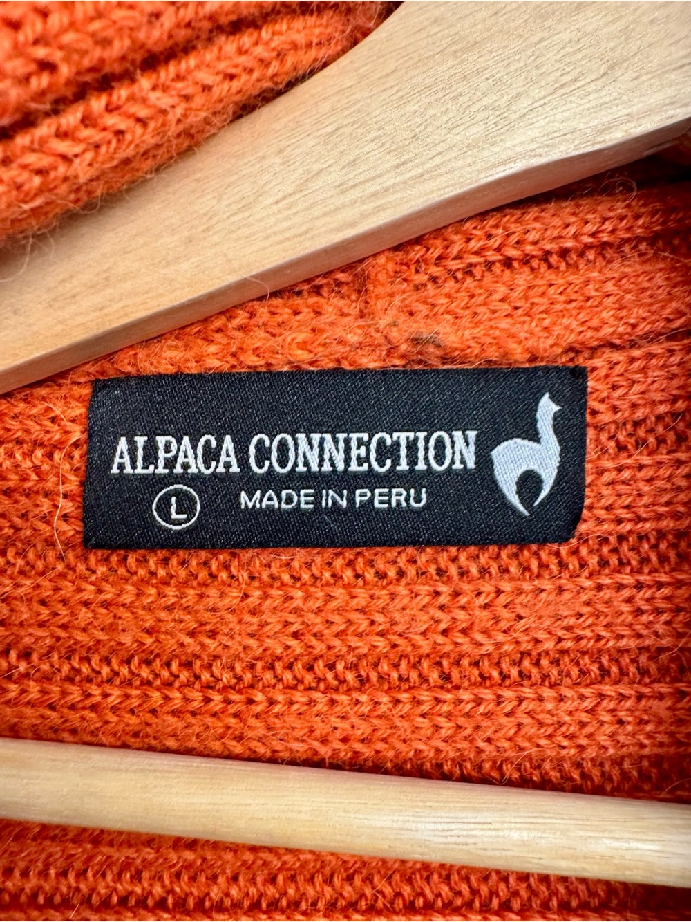 Open-Front Ribbed Cardigan Sweater in Bright Orange - Picture 8 of 10
